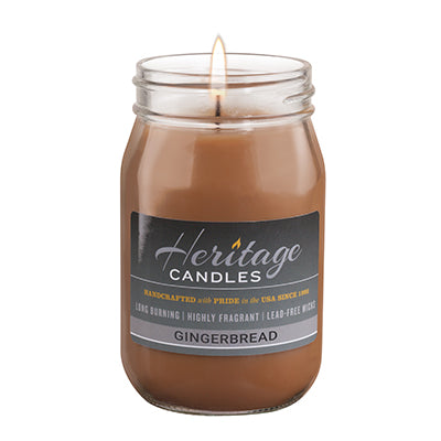 16-oz Canning Jar Candle - Gingerbread