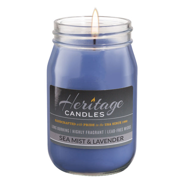 16-oz Canning Jar Candle - Sea Mist & Lavender