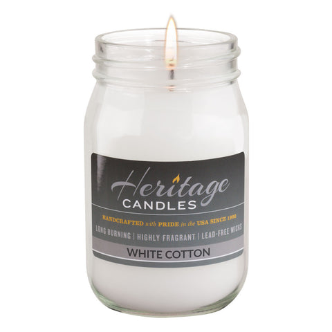 16-oz Canning Jar Candle - White Cotton
